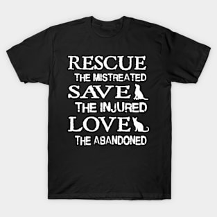 Rescue Save Love Cute Pet Rescue Dog Cat Lovers T-Shirt